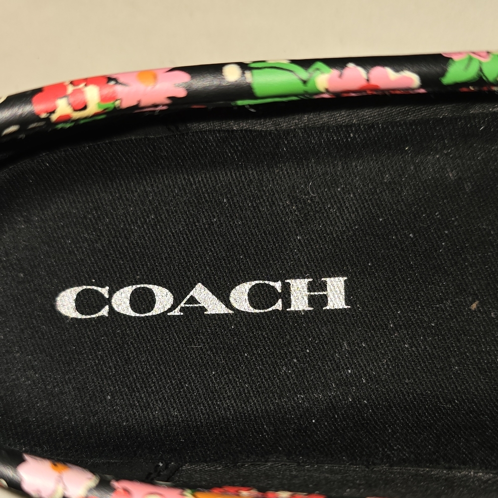 Coach W 7 Black Floral Slip-On Loafers Y2K Preppy Classic Casual Old School 90s - Picture 5 of 6